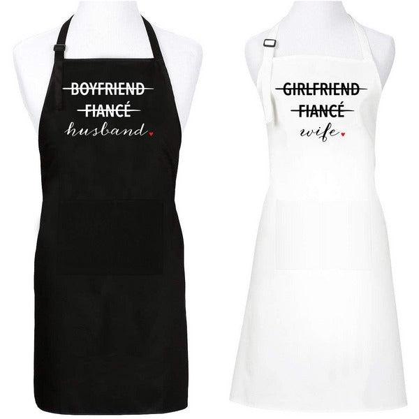 Prazoli His and Hers Aprons - Boyfriend Fiance Husband & Girlfriend Fiance Wife Aprons For Couples Engagement/Bridal Shower Wedding Registry Items for Mr Mrs 0