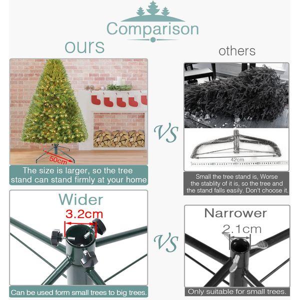 Ouvin Christmas Tree Stand 4 Foot Base Iron Metal Bracket Rubber Pad with Thumb screw (50Green) 4