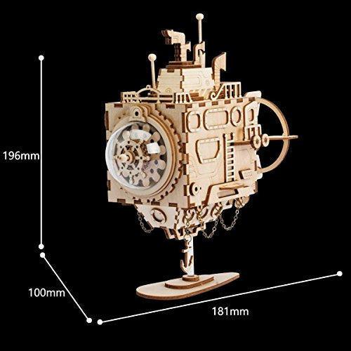 ROKR 3D Wooden Puzzle - Wooden Model Kits to Build - Submarine Steam Punk Musical Robot Kit - Birthday Gifts for Teens & Adults 3