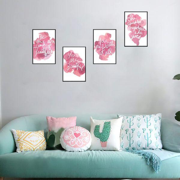 Set of 3 Framed Motivational Wall Art Pink Flamingo Quote for Living Room Home Decor, Canvas Painting Posters Print Pictures for Girl Room Office Kids Bedroom Home Decoration 1