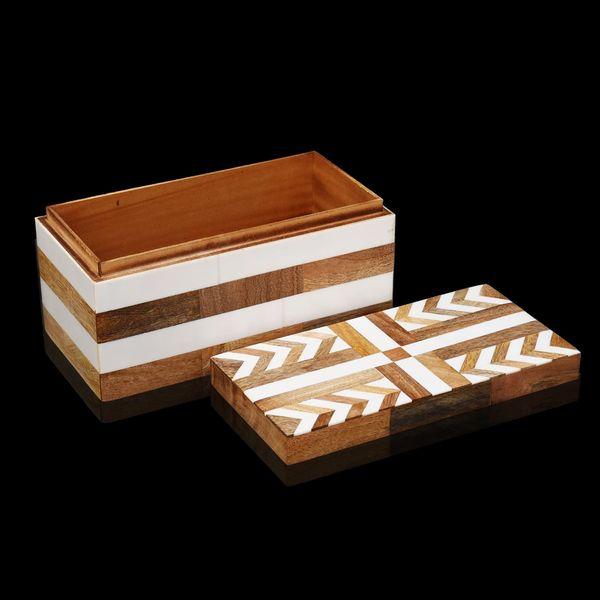 Handicrafts Home Handmade Decorative Boxes Marquet Collection Storage Organizer with Lids Aesthetic Decor Memory Box, 10X5X5, Marquet Array 4