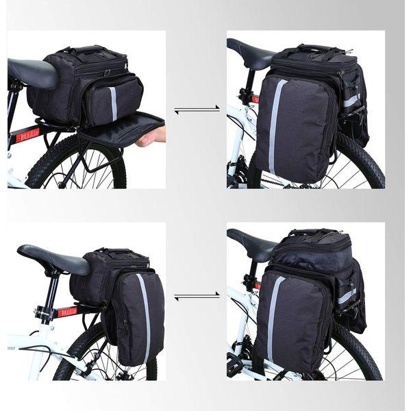 WILDKEN Double Pannier Bags for Bike - Waterproof Bicycle Rear Seat Bag Cycling Rack Trunk Pack with Rain Cover & Reflective Stripe 2