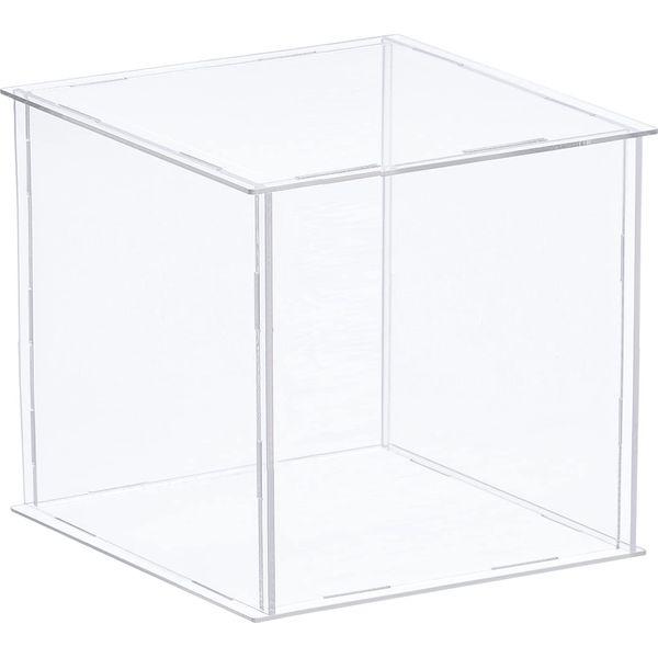 sourcing map Acrylic Display Case Plastic Box Clear Assemble Dustproof Showcase 26x11x25.5cm for Collectibles Items 0