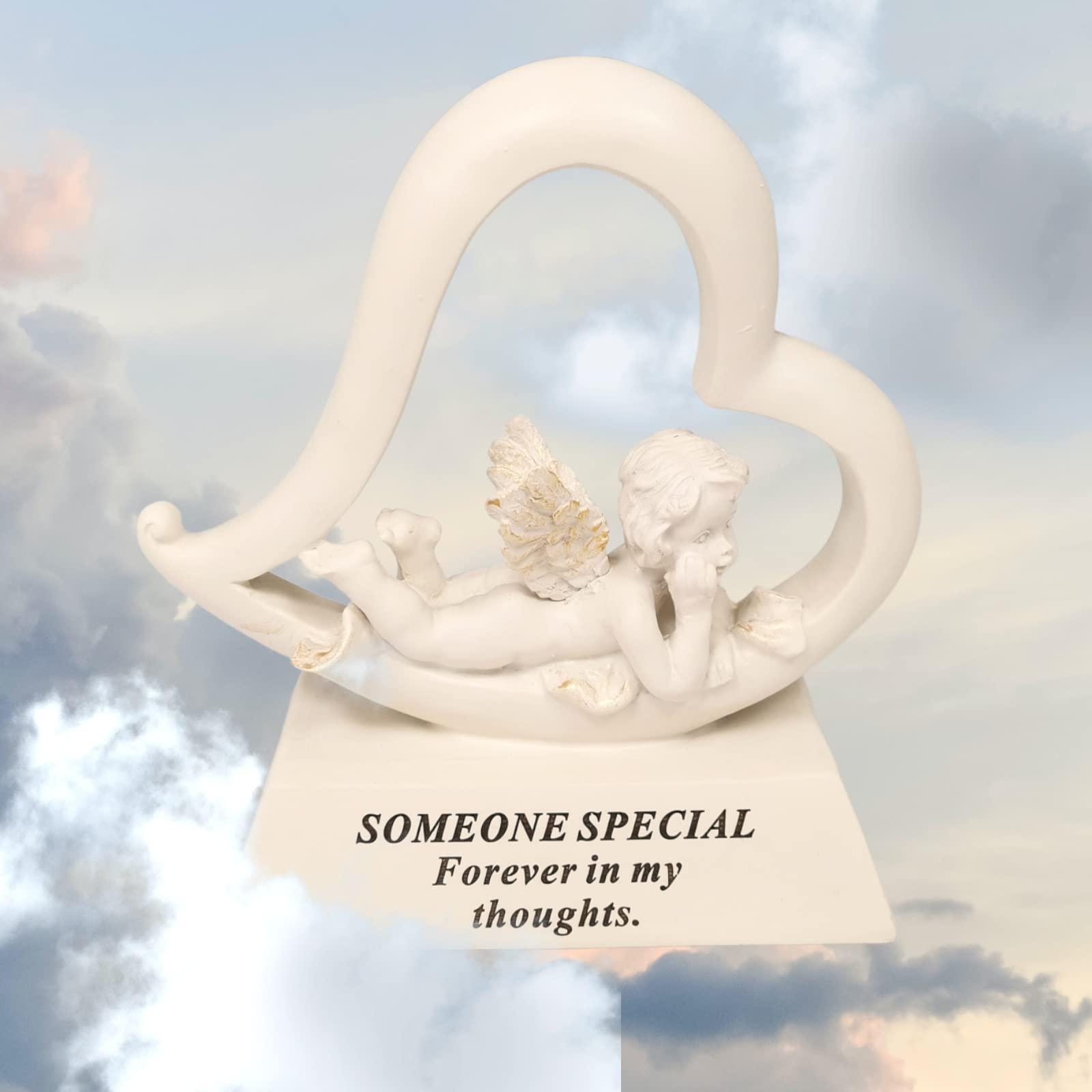 Someone Special Memorial - Cream & Gold Cherub in Heart - DF18216-P 2