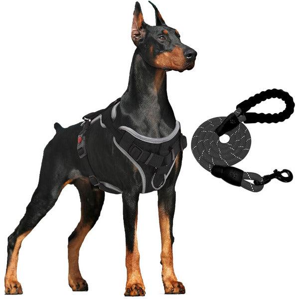 Supet Anti-pull Dog Harness, Padded Chest Harness with Reflective Strips, Soft Adjustable Harness for Dogs, Breathable Dog Harness for Large, Medium and Small Dogs