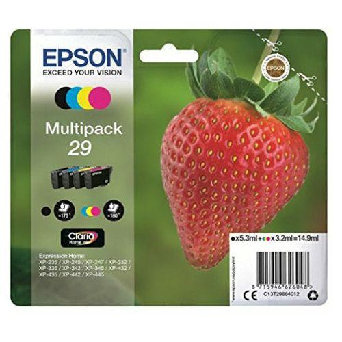 Epson C13T29864012 Claria Home Ink Epson 29 Standard Capacity Strawberry Ink Cartridge, Pack of 4 0