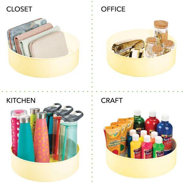 mDesign Rotating Storage Unit - Snack Storage Tray for Cupboards and Shelves - Small Lazy Susan for Kids Food - Light Purple 1