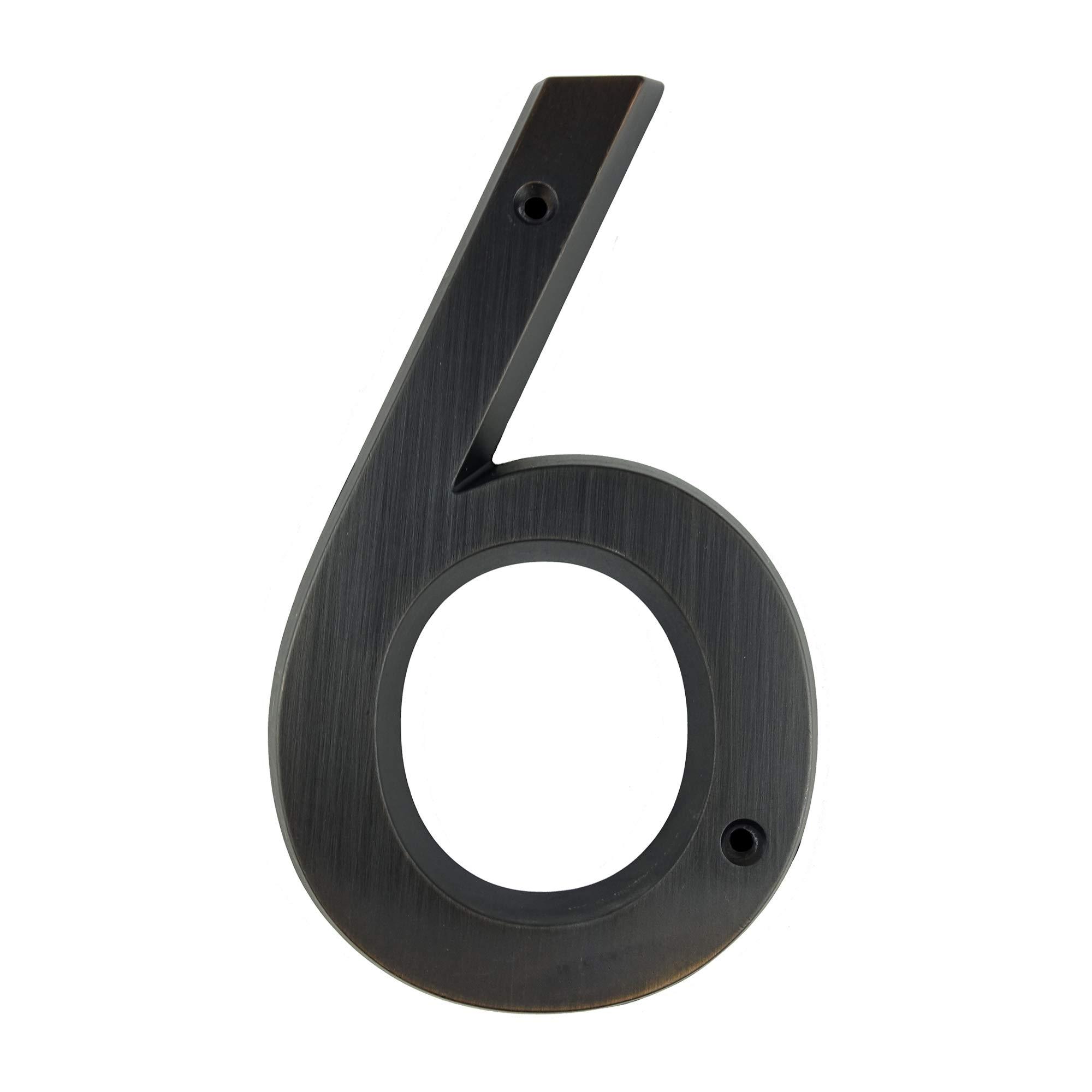 HASWARE House Number Sign 6 Inch (15 cm) Vintage Style Aged Bronze Finish Door Numbers Signage Plaque Street Home Address Numerals,Zinc Alloy[Number 6] 0