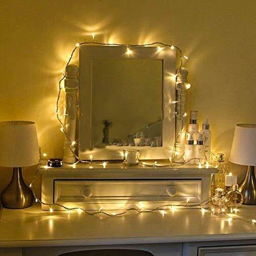 XEMQENER String Lights Battery Operated 60 LED 6M Pearl Fairy Lights with 8 Functions & Timer for Outdoor Indoor Christmas Halloween Wedding Home Decoration Warm White 4