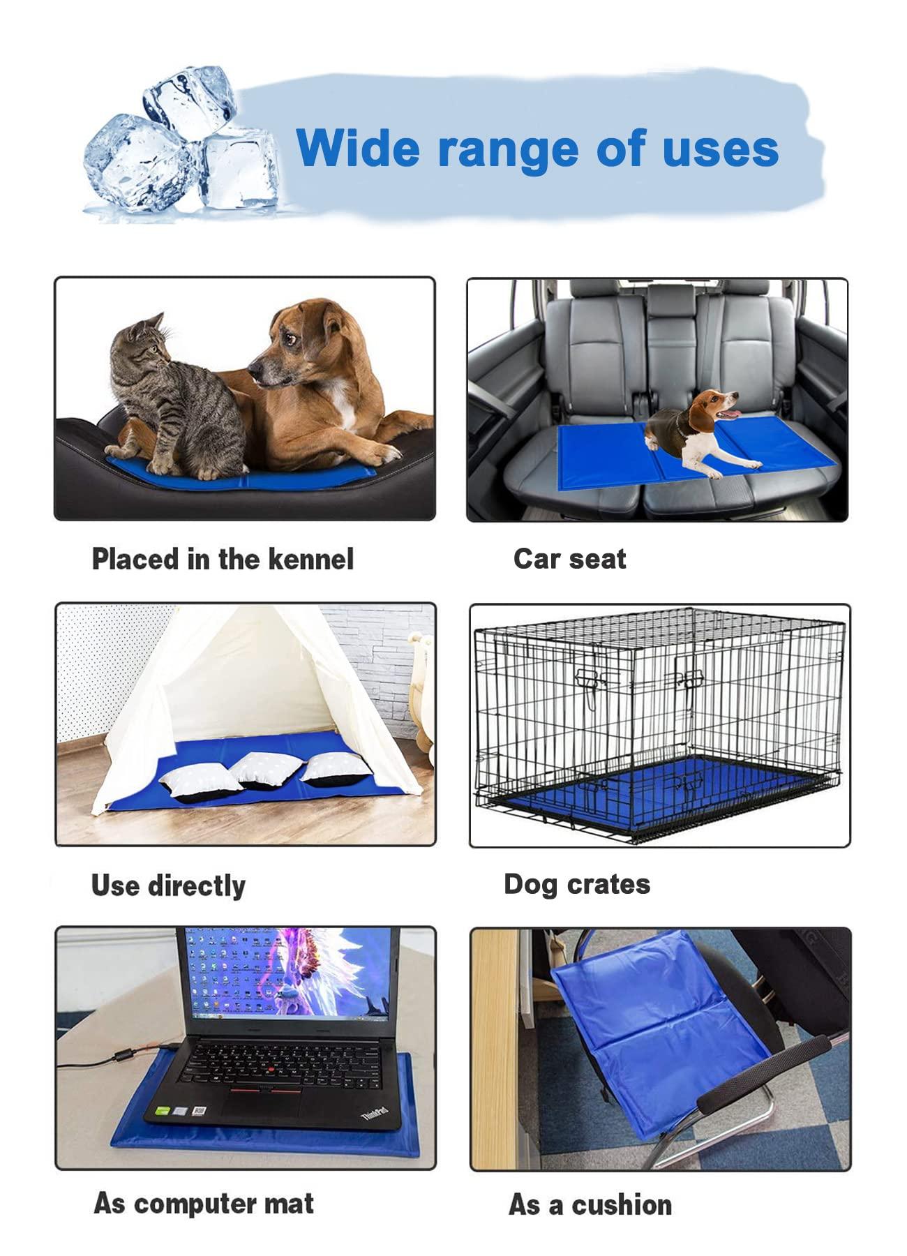 Pooshivvi Dog Cooling Mats, Pet Cooling Mat Gel Cooling Mat Pillow Cooling Pad Heat Absorbing Self Cooling Gel Mat for Dogs, Cats, Pets Summer Sleeping Mattress Accessories- 65 * 50 cm 4