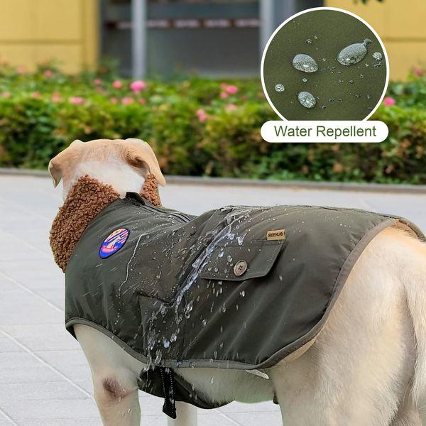 IREENUO Waterproof Dog Coat, Dog Winter Jacket for Medium Large Dogs, Warm Winter Dog Jacket Dog Cold Weather Coats with Adjustable Buckle for Fall Winter, 4XL 1