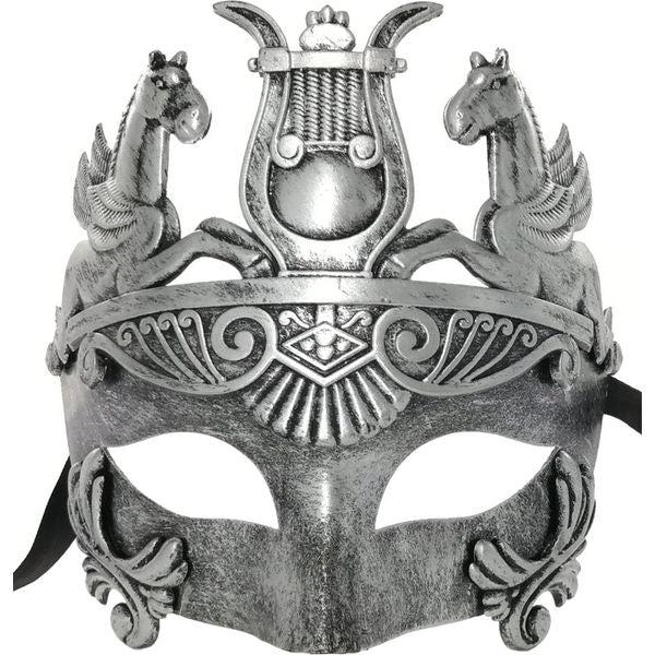 Ubauta Silver Ancient Greek Spartan Warrior Roman Gladiator Mask, For Masquerade Costume Party/Mardi Gras/Phantom Of The Opera/Ball