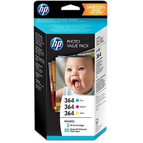 HP T9D88EE 364 Series Photo Value Pack, 50 Sheets/10 x 15 cm, Cyan/Magenta/Yellow, Multipack 0