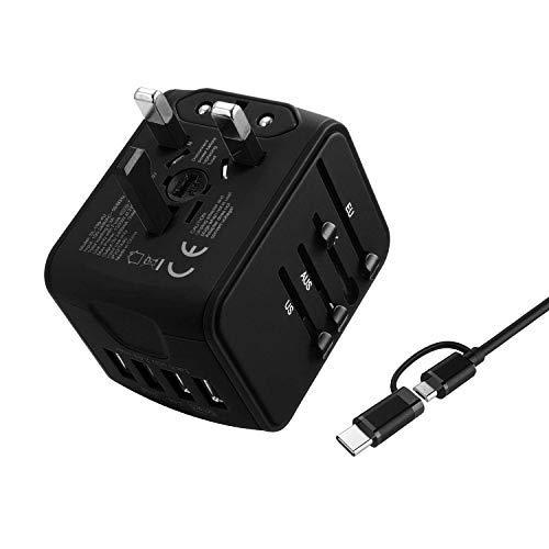 VGUARD European to UK Adapter, 1 x Plug Adaptor EU to UK Plug Adapter 2 Pin Plug Adaptor to 3 Pin for Travel or Electronic Device from France, Italy, Spain, Germany to UK - Black