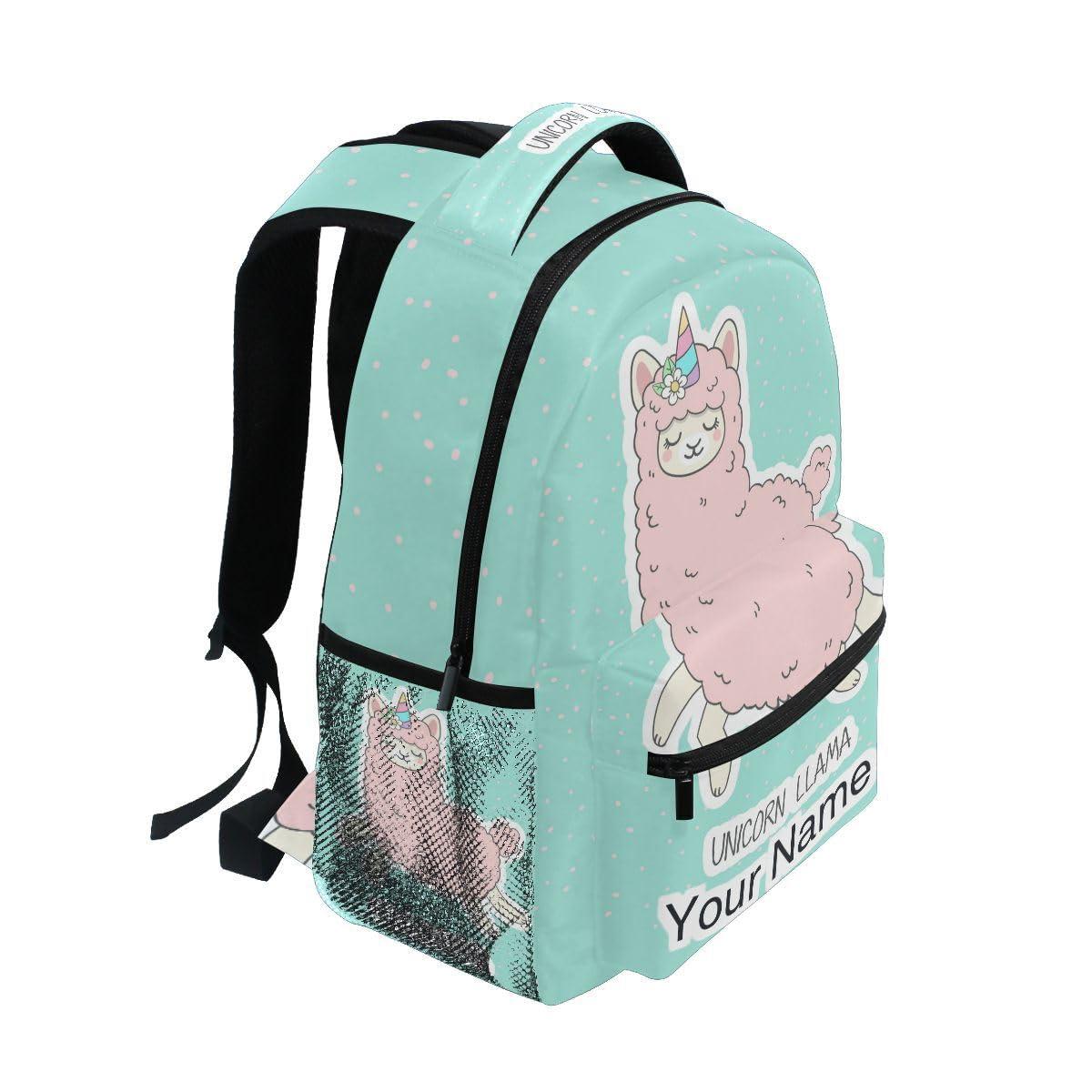 Unicorn Llama Backpacks for School Teal Alpaca Running Bookbags for Kids Teen Toddler Fashion Daypack Rucksack Travel Laptop Bag 6