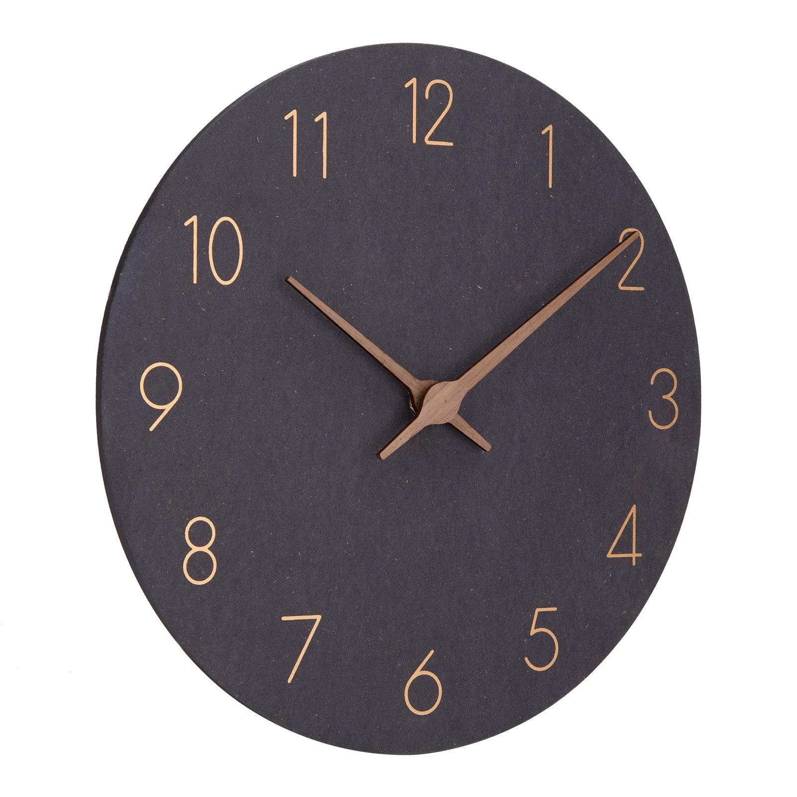 NESIFEE Wall Clock Wood Wall Clock Silent Non-Ticking Modern Wall Clocks Battery Operated Decorative Clock for Kitchen Home Living Room Bedroom School 1