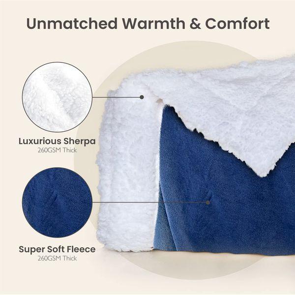 Everlasting Comfort Plush Sherpa Fleece Blanket - 2 Sided, Reversible Warm, Thick, Comfy, Soft Throw (127x165cm) 3