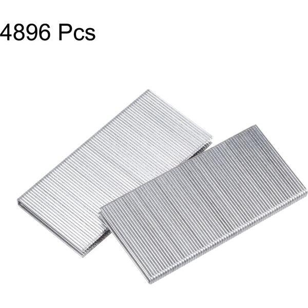 sourcing map 4896pcs 18 Gauge 2/9-inch Narrow Crown Staples 1-4/7" U-Shaped Galvanized Staples Brad Nails with Storage Box for Woodworking DIY Decoration, Silver Tone 2