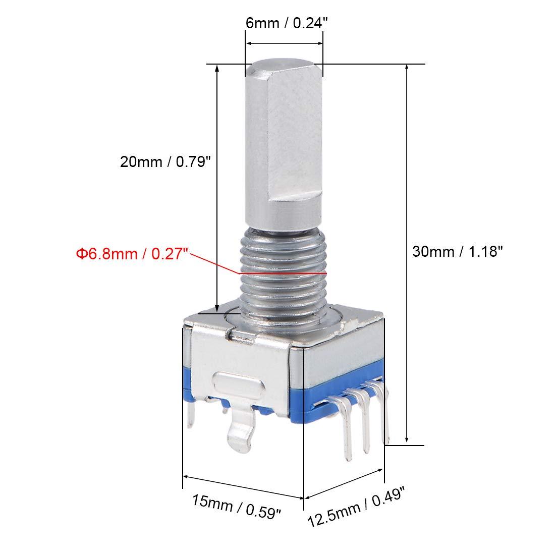 sourcing map 360 Degree Rotary Encoder Code Switch Digital Potentiometer EC11 5 Pins 20mm D-Shaft 10pcs 2