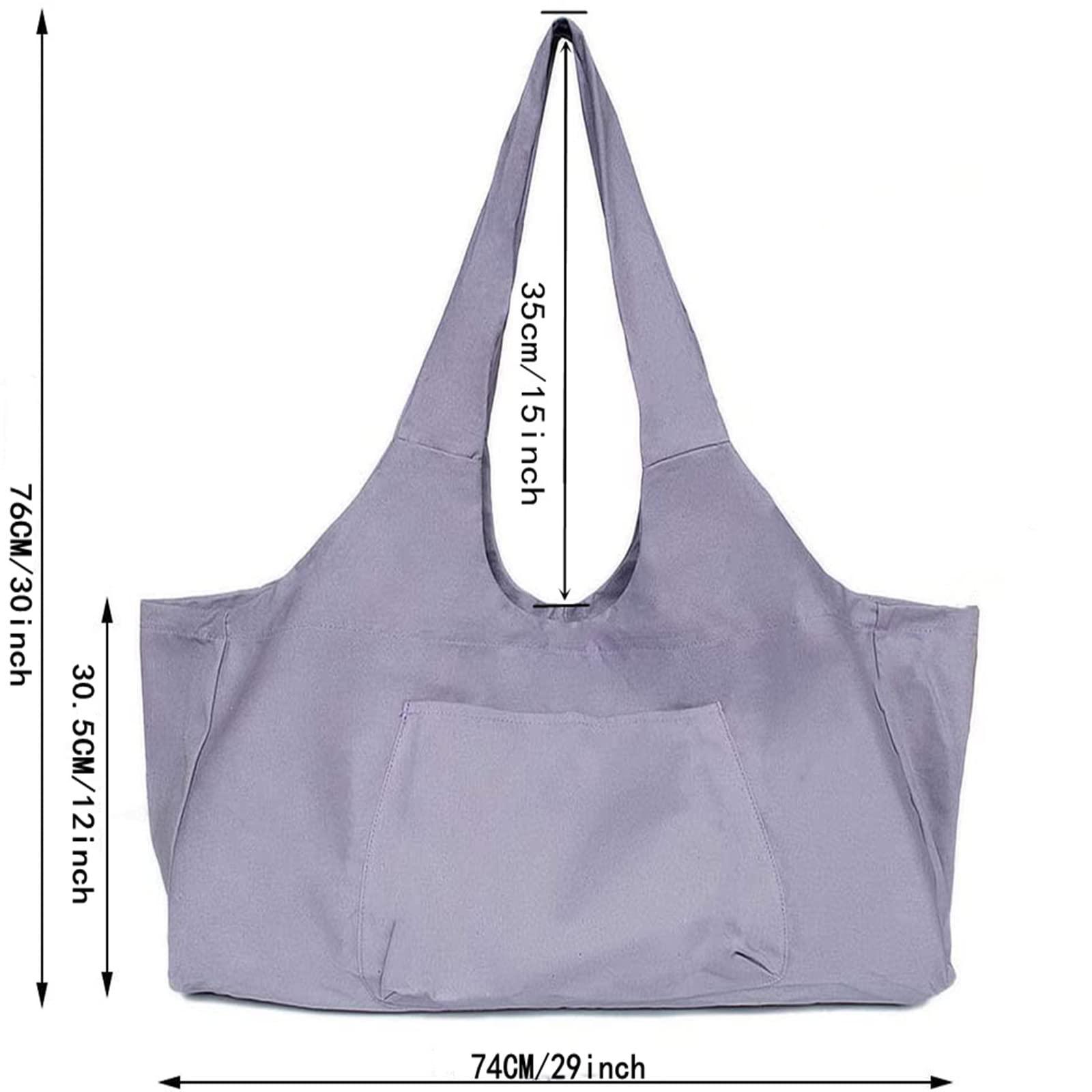 3DTengkit Yoga Bag Large Yoga Mat Bag,Canvas Yoga mat Tote Bag with Inside Zip Pocket Fits Most Size Mats (black) 2