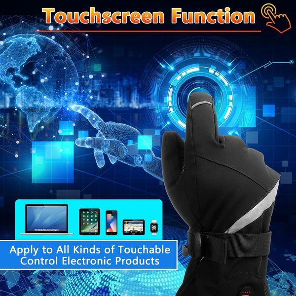 Heated Gloves for Men Women - Rechargeable Heated Gloves 7.4V 3000mAh Battery Powered Waterproof Electric Heating Gloves for Cold Winter Arthritis Hands Skiing Hunting (L-20.5CM- Male) 2