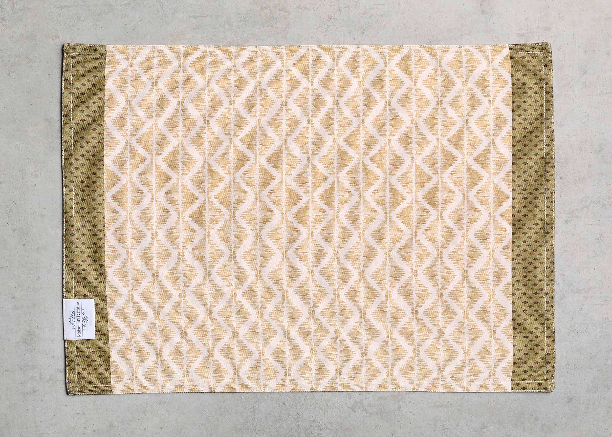 Maison d' Hermine Pretty Autumn 100% Cotton Set of 4 Placemats for Dining Table | Kitchen | Wedding | Everyday Use | Thanksgiving/Christmas | Dinner Parties (33 cm x 48 cm) 2