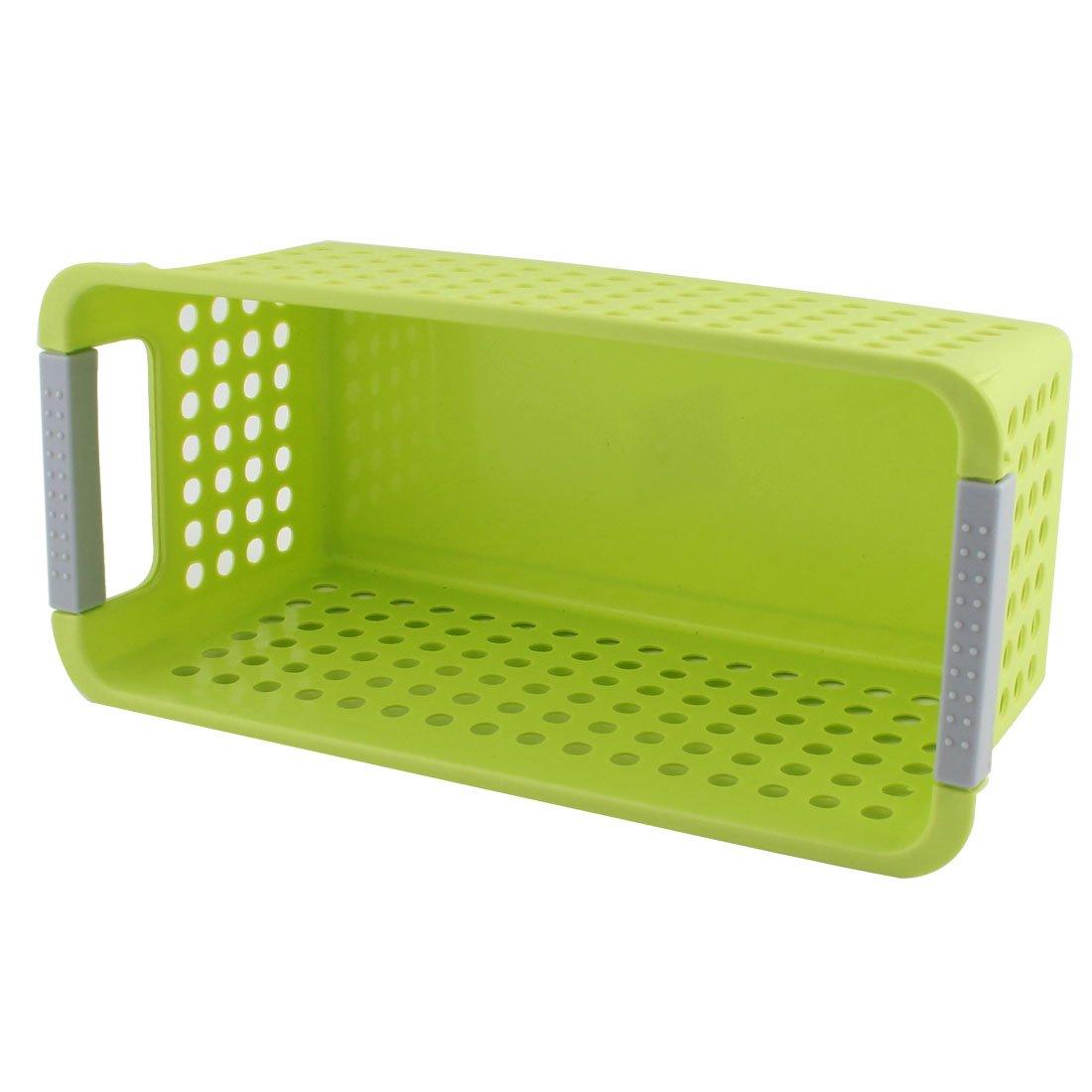 sourcingmap Plastic Office Family Bathroom Rectangle Design Storage Basket Organizer Green 6