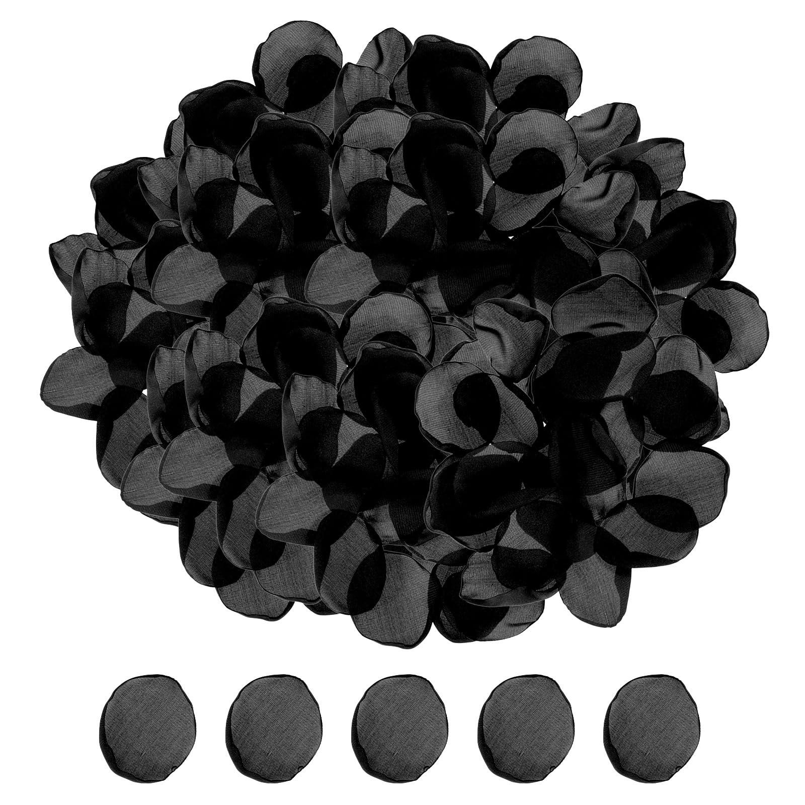 sourcing map Silk Artificial Flower Petals, Black Wedding Faux Flowers 2 Inch x 2 Inch for Wedding Centerpieces, Party Decoration Pack of 400