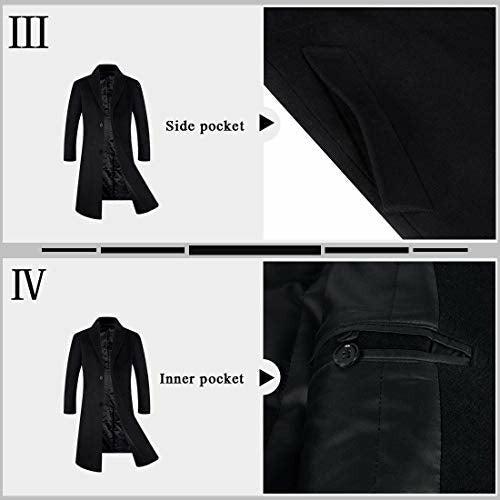 APTRO Mens Wool Coats Long Coats Thick Winter Jacket Elegant Outwear 80% Wool Trench Coat 1817 Black M 4