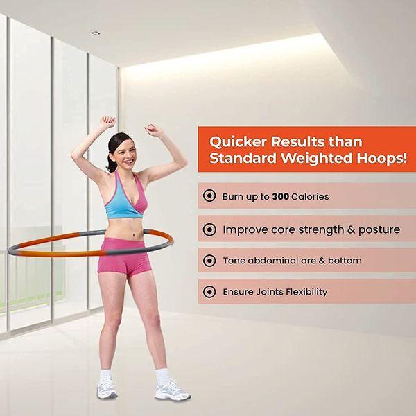 HyperHoop® Revolutionary Weighted Hula Hoop With Weights To Increase Difficulty 1.2kgs - 1.8kgs | Foam Padded Smart Fitness Hula Hoop | Exercise Equipment for Home Use | Adults Exercise & Weight Loss 4