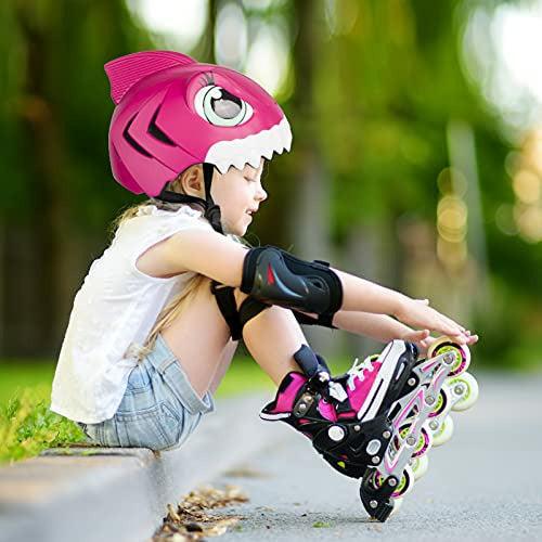 ANIMILES Kids Helmet, 3D Shark Skateboard Helmet, Safety Children's Bike Helmet for Girls Boys 3-8 Years, CPSC Certified Helmet for Skating, Bicycle, and Scooter (Red) 3