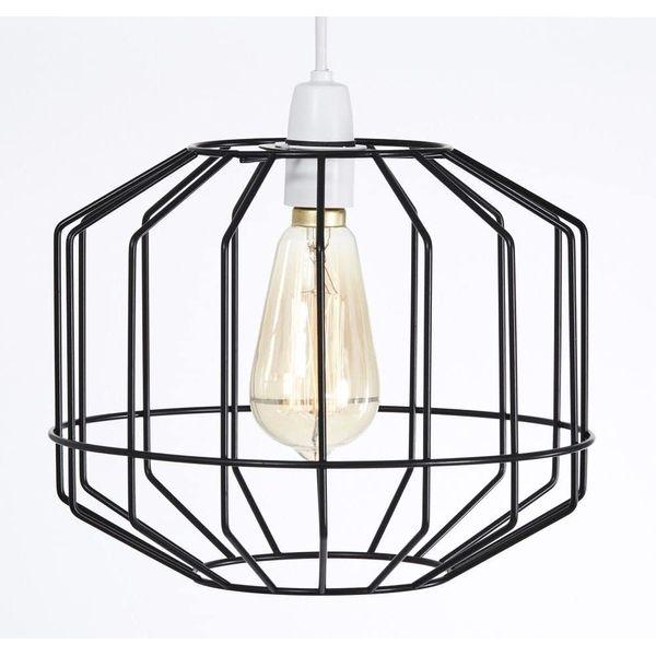 Retro Design Light Shade - Metal Wire Basket Cage Lamp Shade - Ceiling Pendant Light Shade - Wire Cage Lamp Shade - Industrial Vintage Style - Easy Fit Metal Lamp Shade - Black 0