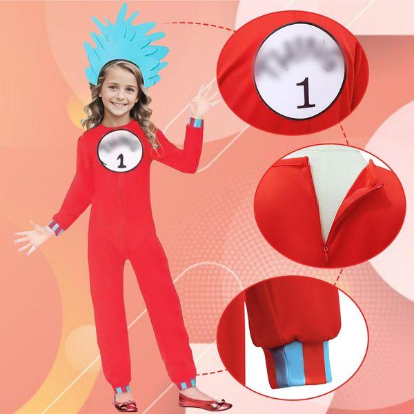 Maryparty Thing 1 and Thing 2 Costume for Boys and Girls World Book Day Costume for Kids (Style-1, M) 2