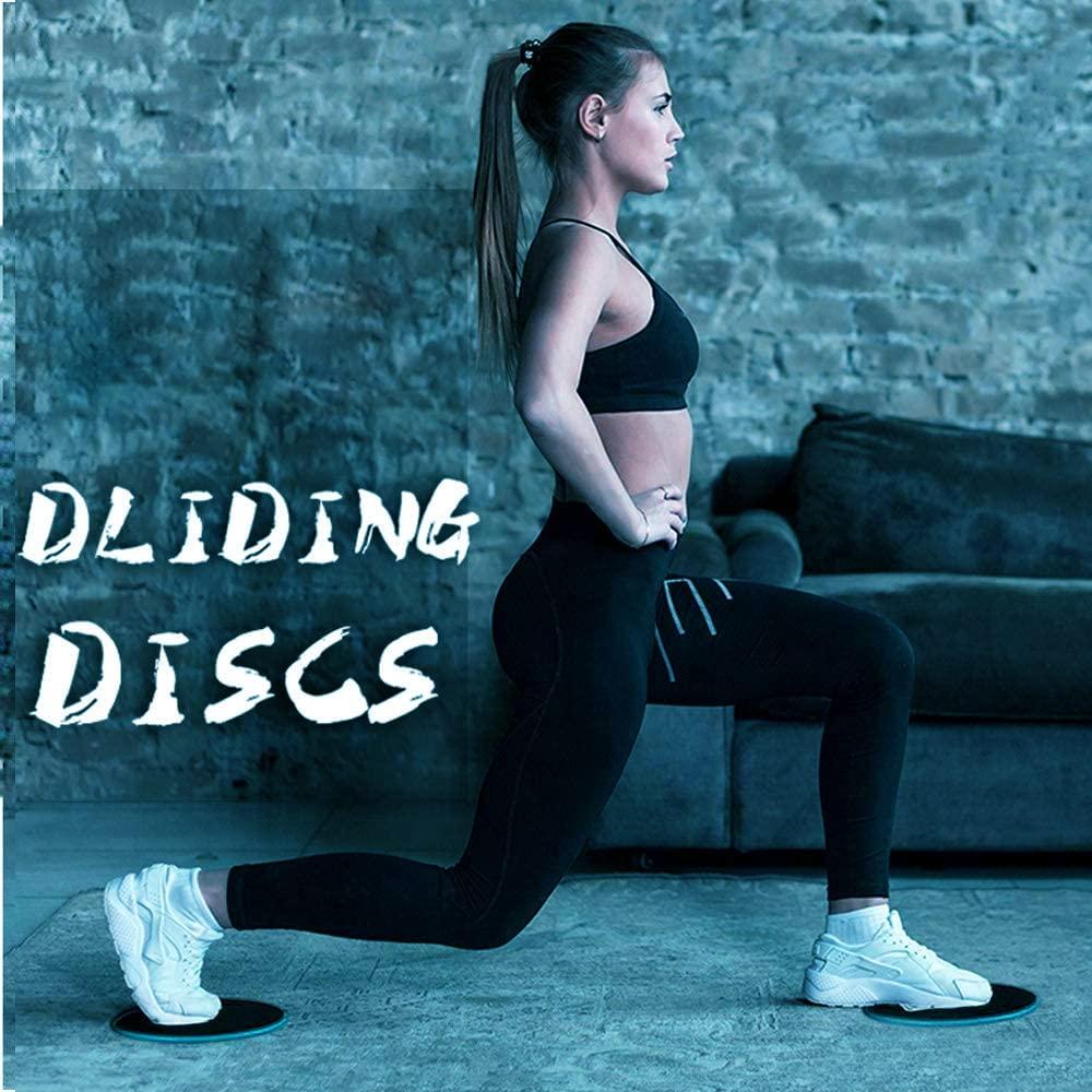 JCYOYO Dual Sided Gliding Discs Core Sliders Ultimate Core Trainer Gym, Carpet and Hard Floor Exercise Gliding Discs Double Home Abdominal & Total Body Workout Equipment for use on ALL Surfaces (BULE) 3