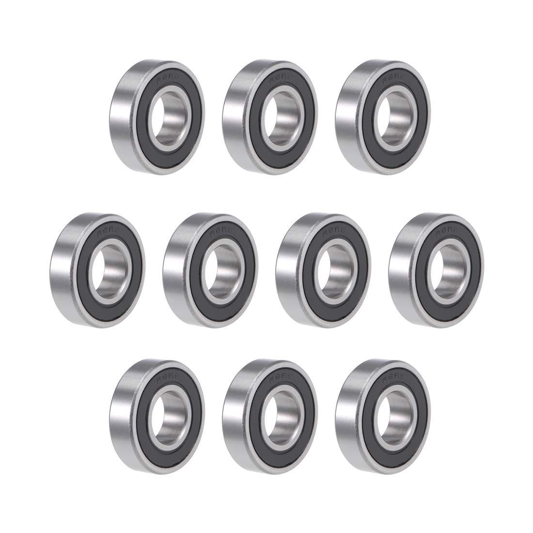 sourcing map R8-2RS Deep Groove Ball Bearings 1/2" x 1-1/8" x 5/16" Double Sealed Chrome Steel P6(ABEC3) 10pcs