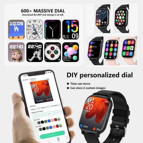 Smartwatch with Call Receive/Dial 1.83'' HD Full Touchscreen Fitness Tracker Step Calorie Counter Blood Pressure Heart Rate Monitor Sleep Monitoring for Android and iOS Phones (Black) 4