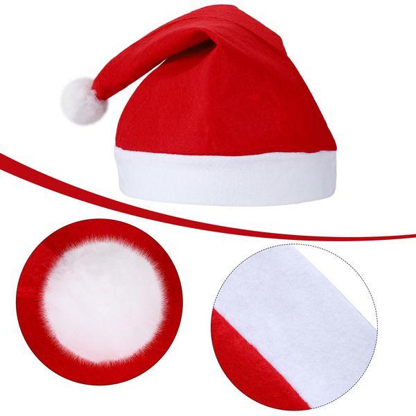 Shojoy 60 Pieces Christmas Santa Hats Bulk for Children 10.2x15 Inch Red Christmas Santa Hats Non-Woven Fabric Santa Hat 3