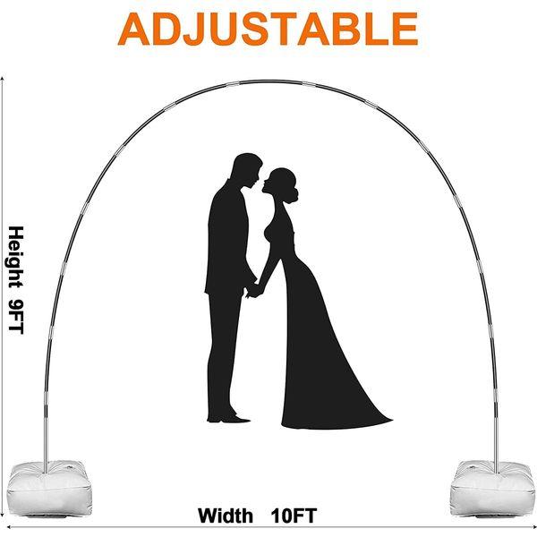 OBOVO Reusable Balloon Arch Kit, 10 Ft Adjustable Balloon Arch Stand Set with Water Fillable Base and Durable Fibre Poles For Wedding Graduation and Birthday DIY Party Supplies Christmas Decorations 1