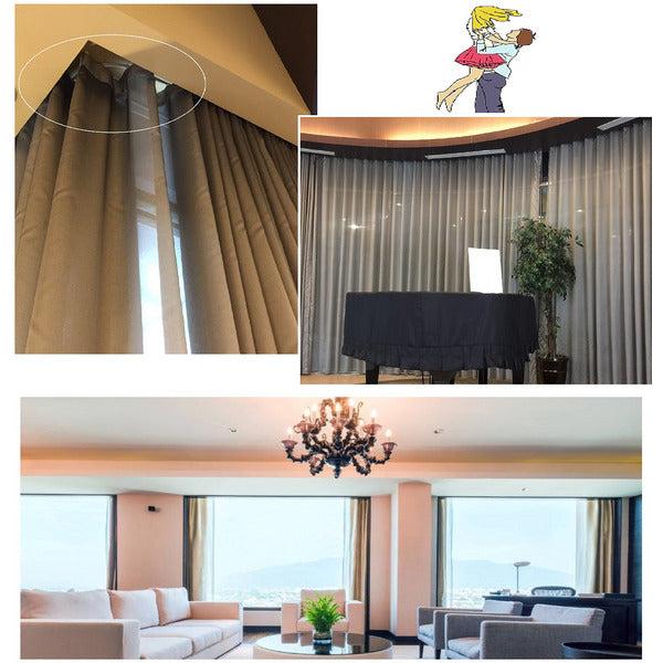 Flexible Bendable Ceiling Curtain Track Rail 5 Meters Suitable for Flat Bay Window Camper-vans & Room Divider, Offer Ceiling Wall Mounted Brackets & Hooks. 3