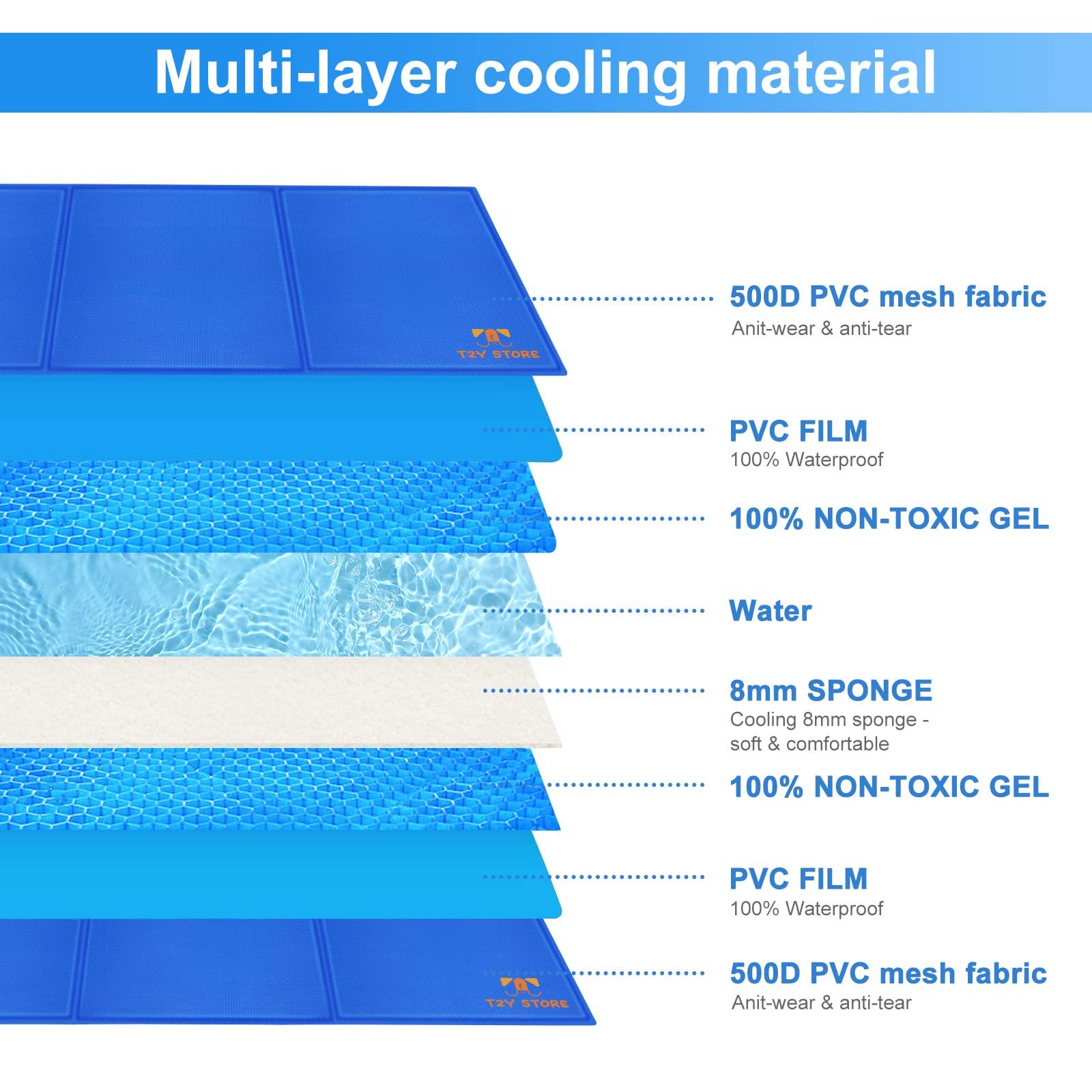 T2Y Dog Cooling Mat, 2024 Upgrade Cool mat for dogs, Super Scratch-Resistant & Non-Toxic Gel Cooling Pad Bed for Pet. Pressure Activated Pet Cool Pad No Water or Electricity Need (90 * 50 L) 1