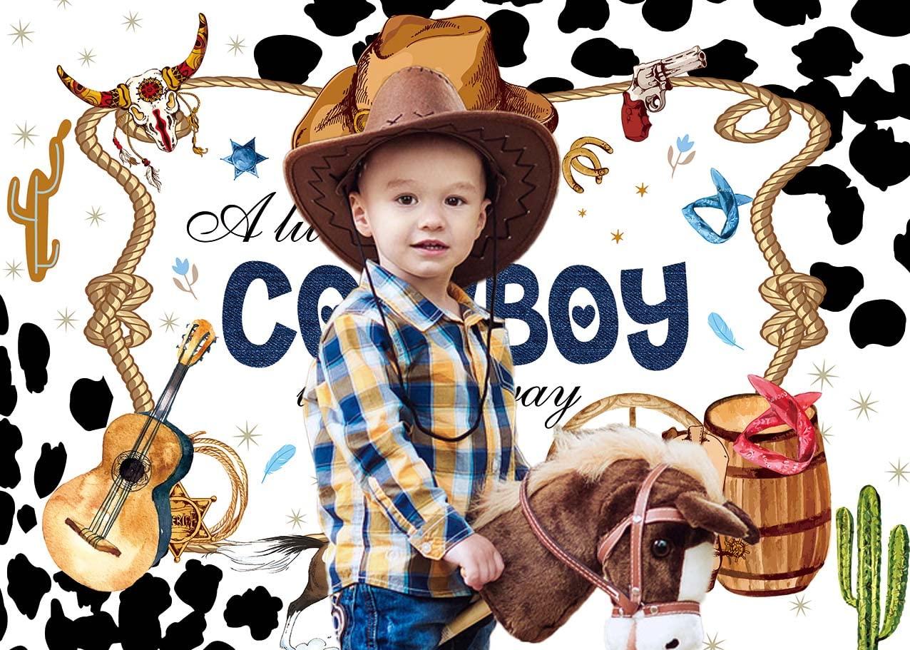 Cowboy Baby Shower Backdrop Wild West Cow Country Theme party Photography Background for Boy Baby Shower Party Decorations Photoshoot (7X5FT) 4