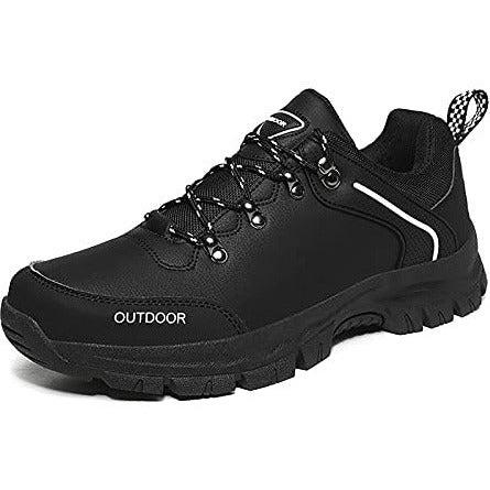 Mens Hiking Shoes Walking Outdoor Trekking Non-Slip Trainers Lace-up Low Casual Shoes Black 12 0