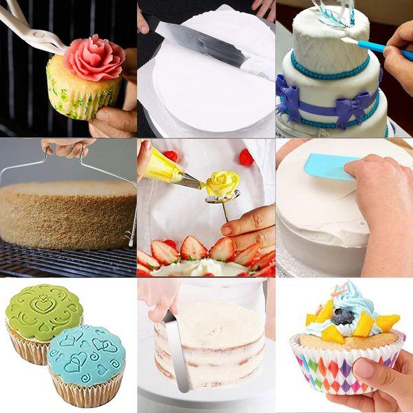 Cake Decorating Turntable, Gyvazla Cake Decorating Equipment, Cupcake Decorating Kit Supplies Rotating Turntable, Coupler, Frosting, Piping Bags and Tips Set, Icing Spatula, Pastry Tool, Cake Scrapers 1