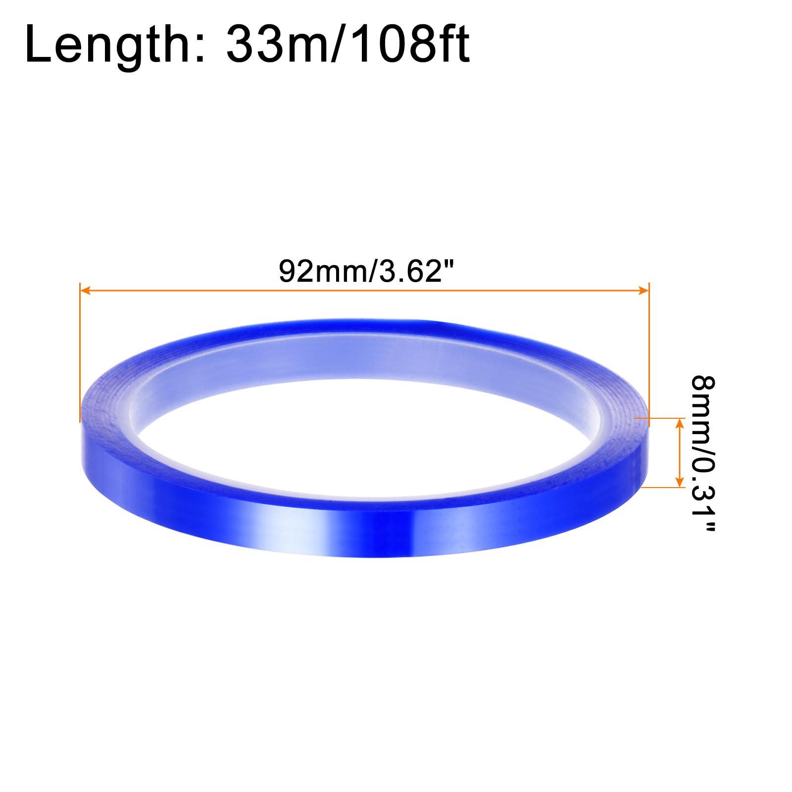 sourcing map 4 Rolls Heat Tape High Temperature Heat Resistant Tape 8mmx33m(108ft) Sublimation Thermal Heat Transfer Tape for Sublimation Press No Residue, Blue 6