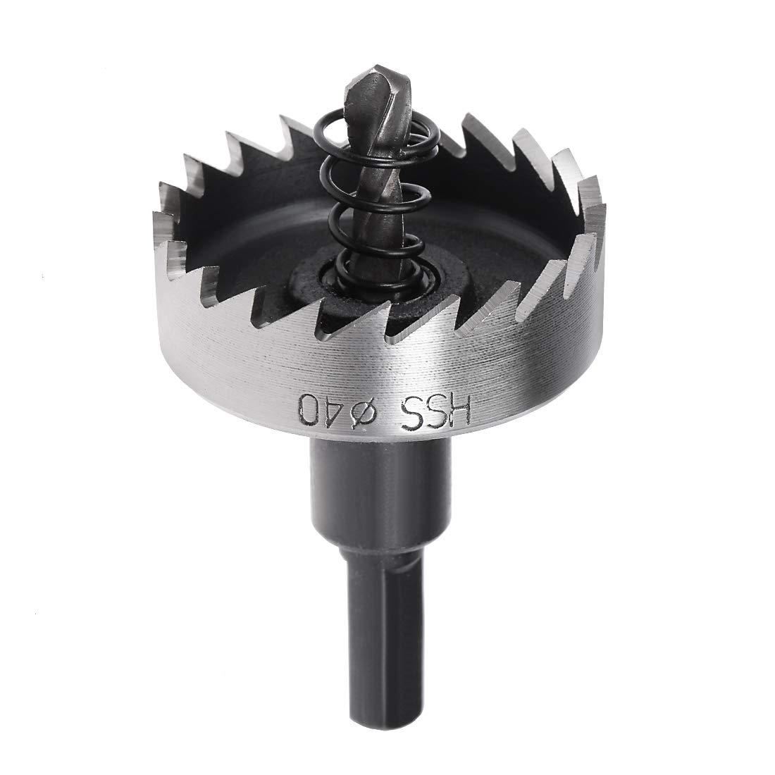 sourcingmap 40mm High Speed Steel HSS Drill Bit Hole Saw Cutter for Metal Alloy Wood