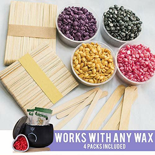 Natural Mountain Wax Warmer Hair Removal Kit - Electric Wax Heater, 4 Wax Beans Packs, Pot Warmer for Smaller Areas, 20 Applicators, for Women 3