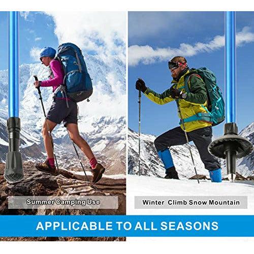 Idefair Trekking Poles 2PCS,Collapsible Hiking Sticks Aluminum Walking Trekking Poles Lightweight Hiking Walking Pole Staff with Antishot System for Men Women Hiking Walking Trekking Camping 2