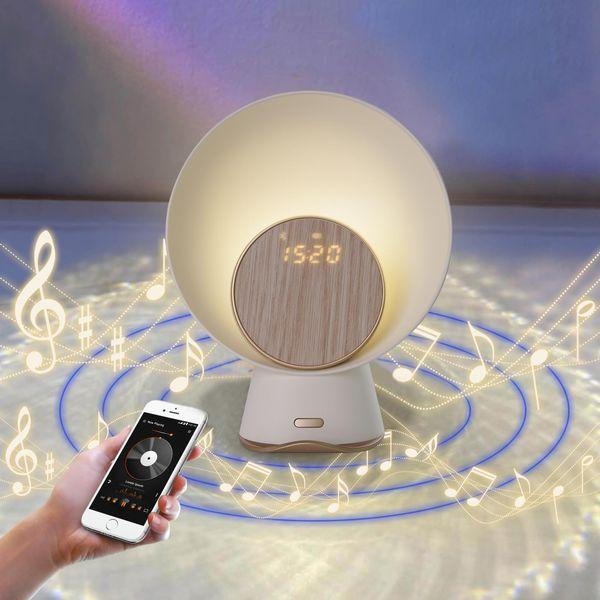 LED Night Light - Bluetooth Speaker - Wireless Charger - Digit Alarm Clock - Phone Holder, 5 in 1 Music Bedside Lamp Motion Sensor Color Changing Lights, Special Gifts for Women, Men, Mom, Dad 1