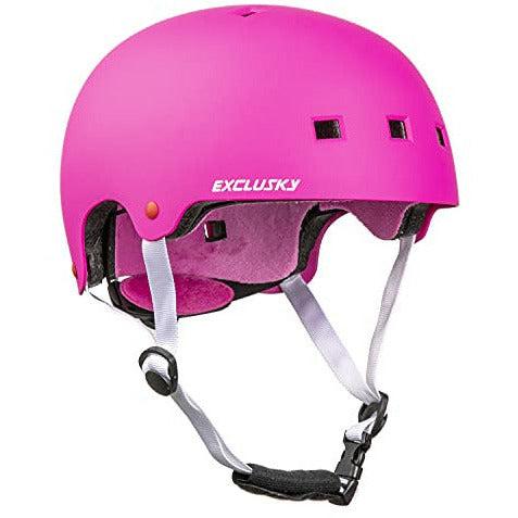 EXCLUSKY Skateboard Helmet Adult Skate Helmet Safety Protective Youth Scooter Helmet for Cycling Skating Roller Skates BMX Adjustable 54-58cm/58-61cm 0