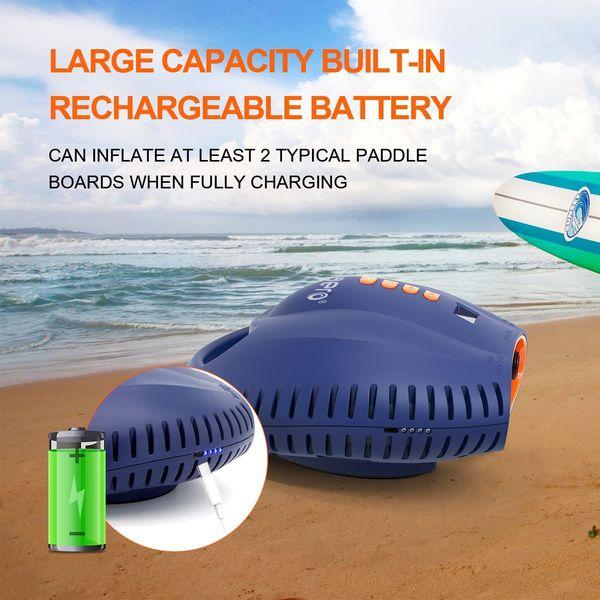 Rechargeable Sup Pump,Paddle Board Pump with Rechargeable Battery, 16PSI Cordless SUP Air Pump with 7 Nozzles, Portable Inflator & Deflator for Inflatable Paddle Boards, Boat, Tent, Mattress 4